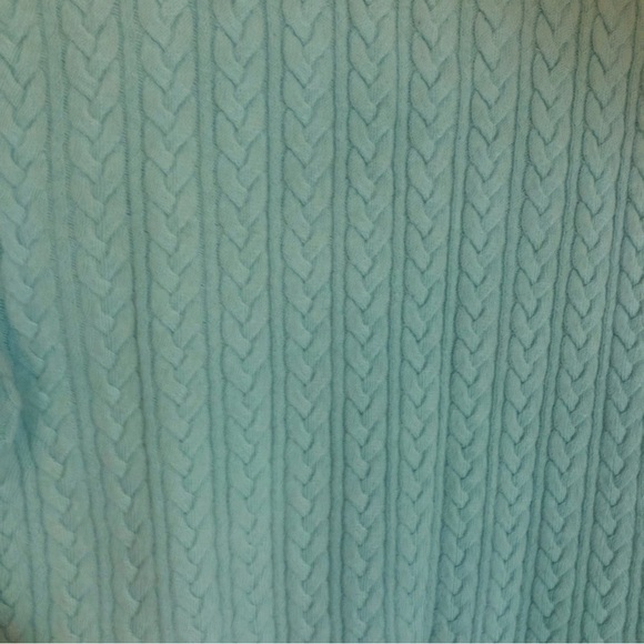 Eddie Bauer Teal Cable Knit Round Neck Sweater Size L - Picture 5 of 6